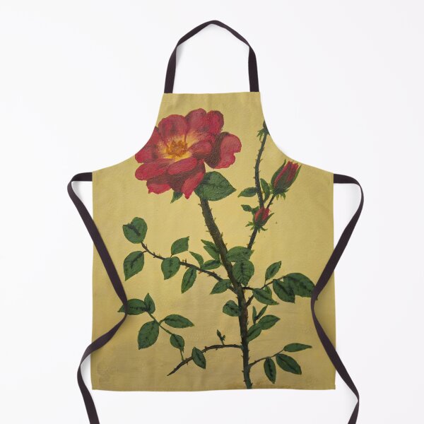 Item preview, Acrylic painting of a rose on yellow background designed and sold by Aethra.