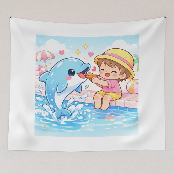 Item preview, Dolphin & Child - Pool Fun Adventure. designed and sold by Lylysun.