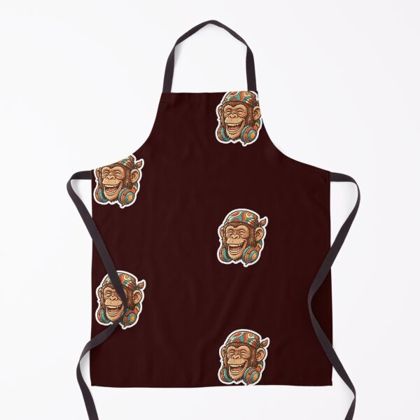 Item preview, Funny DJ Monkey Head Retro Happy Chimp Portrait designed and sold by zakman02.