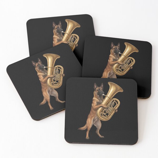Item preview, Belgian Malinois Playing Tuba Player Tubaist Dog Lover designed and sold by DoodleTortle.