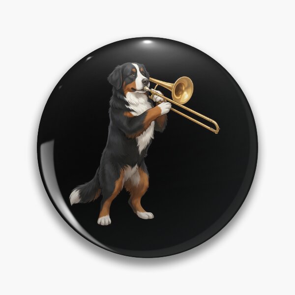 Item preview, Bernese Mountain Dog Playing Trombone Player Trombonist Dog Lover designed and sold by DoodleTortle.
