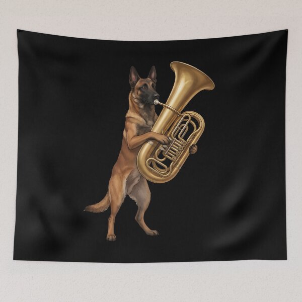 Item preview, Belgian Malinois Playing Tuba Player Tubaist Dog Lover designed and sold by DoodleTortle.