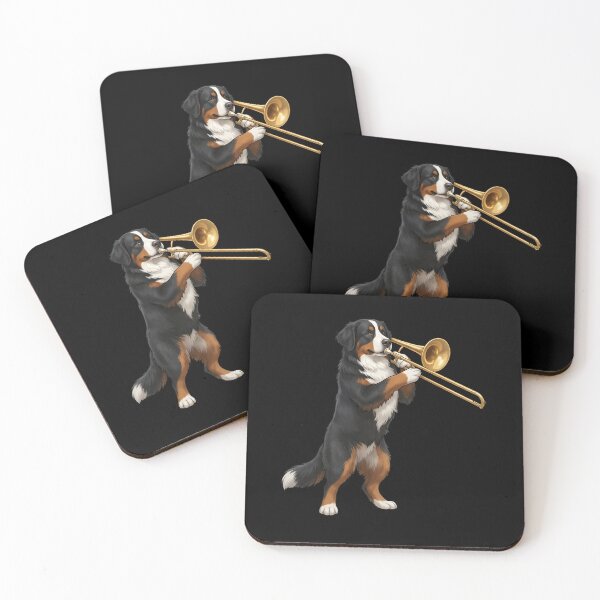 Item preview, Bernese Mountain Dog Playing Trombone Player Trombonist Dog Lover designed and sold by DoodleTortle.