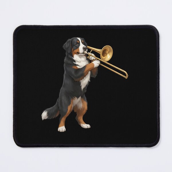 Item preview, Bernese Mountain Dog Playing Trombone Player Trombonist Dog Lover designed and sold by DoodleTortle.