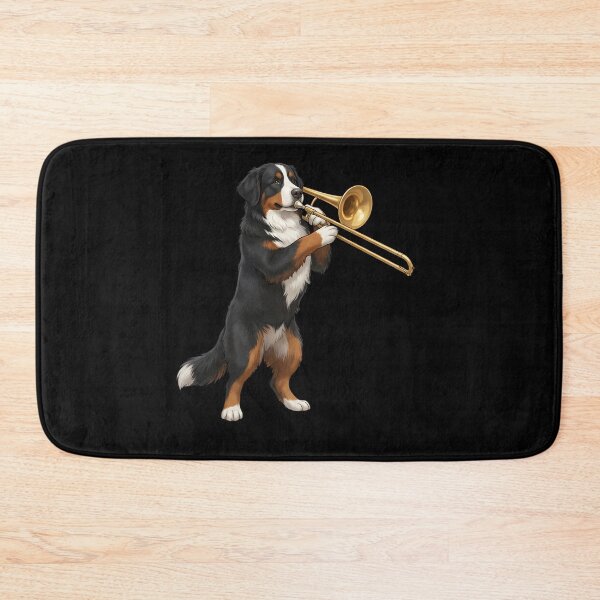 Item preview, Bernese Mountain Dog Playing Trombone Player Trombonist Dog Lover designed and sold by DoodleTortle.