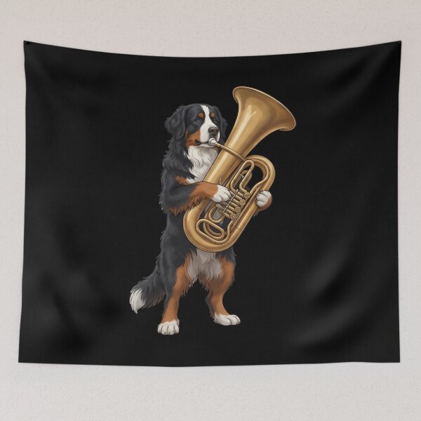 Item preview, Bernese Mountain Dog Playing Tuba Player Tubaist Dog Lover designed and sold by DoodleTortle.