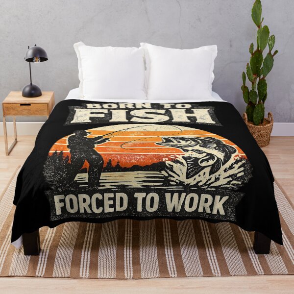 Item preview, Born to fish, forced to work designed and sold by StrawDesign.