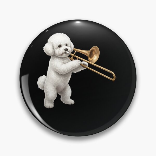 Item preview, Bichon Frise Playing Trombone Player Trombonist Dog Lover designed and sold by DoodleTortle.