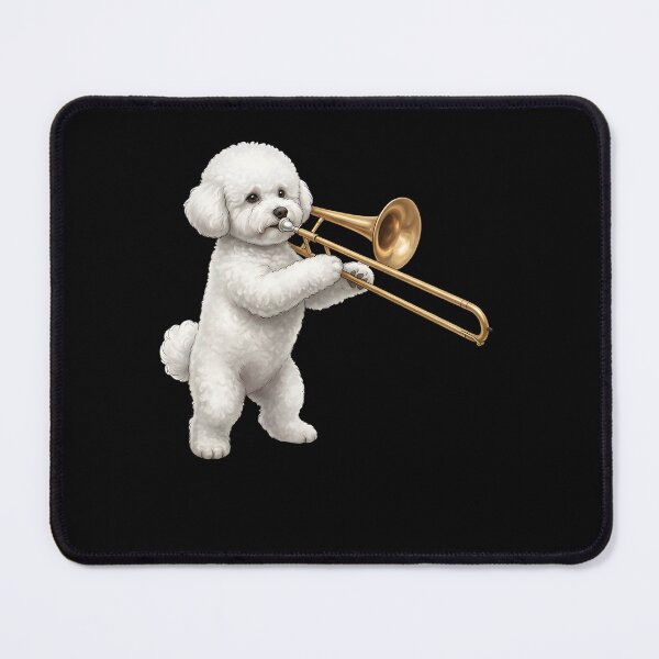 Item preview, Bichon Frise Playing Trombone Player Trombonist Dog Lover designed and sold by DoodleTortle.