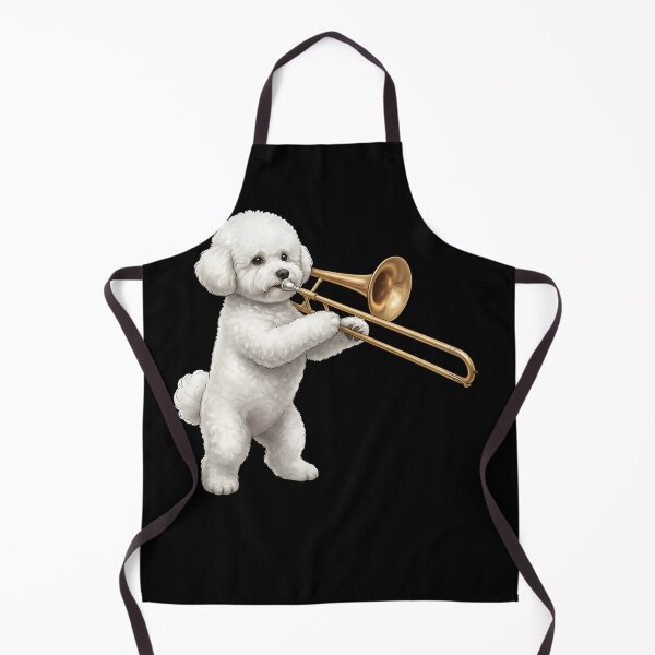 Item preview, Bichon Frise Playing Trombone Player Trombonist Dog Lover designed and sold by DoodleTortle.