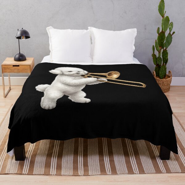 Item preview, Bichon Frise Playing Trombone Player Trombonist Dog Lover designed and sold by DoodleTortle.