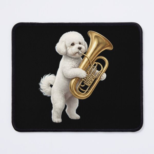 Item preview, Bichon Frise Playing Tuba Player Tubaist Dog Lover designed and sold by DoodleTortle.
