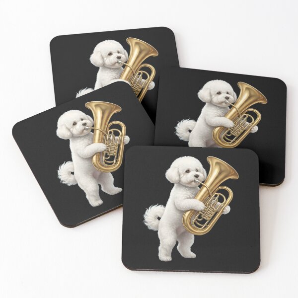 Item preview, Bichon Frise Playing Tuba Player Tubaist Dog Lover designed and sold by DoodleTortle.