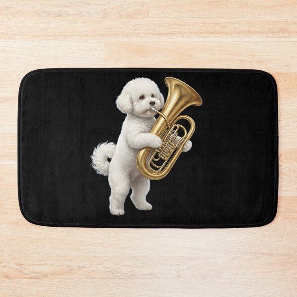 Item preview, Bichon Frise Playing Tuba Player Tubaist Dog Lover designed and sold by DoodleTortle.