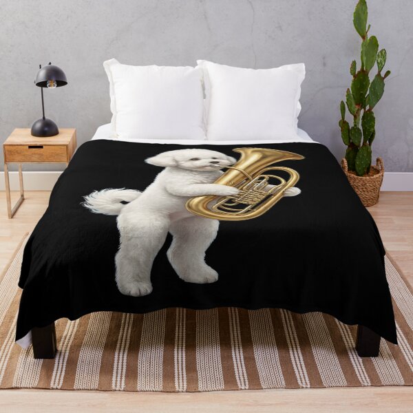 Item preview, Bichon Frise Playing Tuba Player Tubaist Dog Lover designed and sold by DoodleTortle.