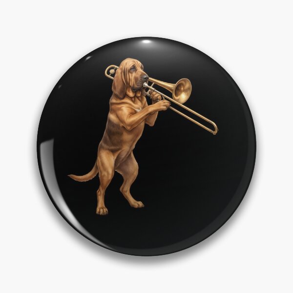 Item preview, Bloodhound Playing Trombone Player Trombonist Dog Lover designed and sold by DoodleTortle.