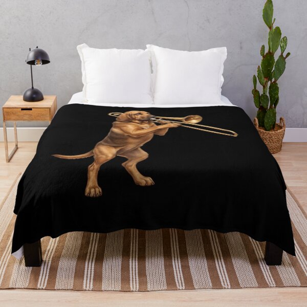 Item preview, Bloodhound Playing Trombone Player Trombonist Dog Lover designed and sold by DoodleTortle.