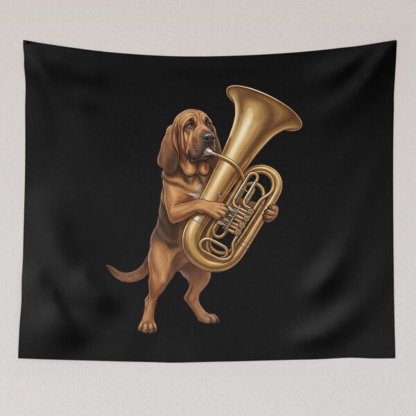 Item preview, Bloodhound Playing Tuba Player Tubaist Dog Lover designed and sold by DoodleTortle.