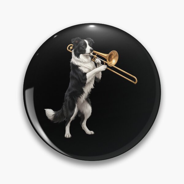 Item preview, Border Collie Playing Trombone Player Trombonist Dog Lover designed and sold by DoodleTortle.