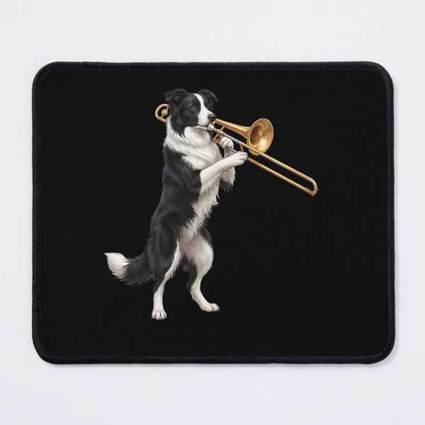 Item preview, Border Collie Playing Trombone Player Trombonist Dog Lover designed and sold by DoodleTortle.