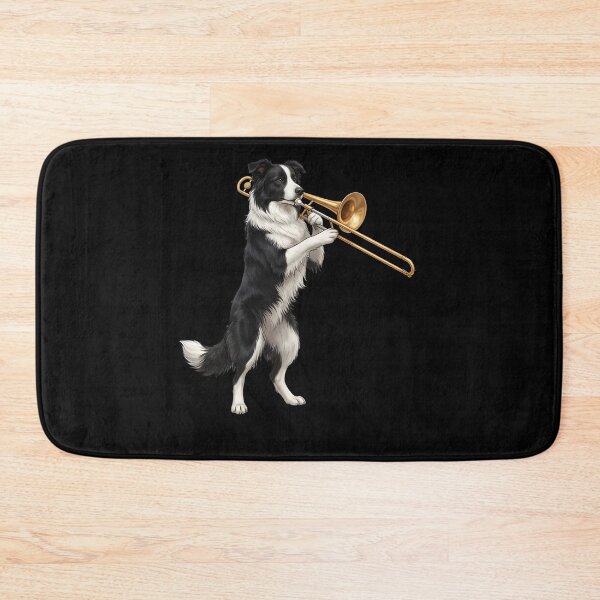 Item preview, Border Collie Playing Trombone Player Trombonist Dog Lover designed and sold by DoodleTortle.