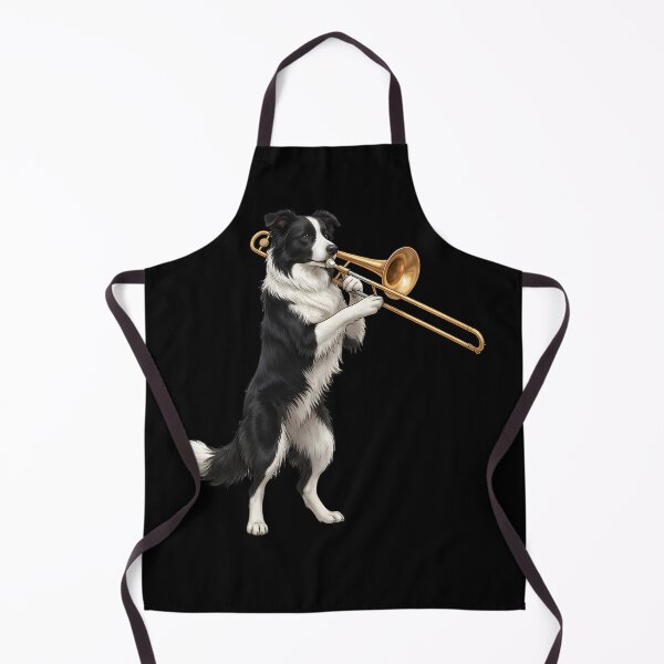 Item preview, Border Collie Playing Trombone Player Trombonist Dog Lover designed and sold by DoodleTortle.
