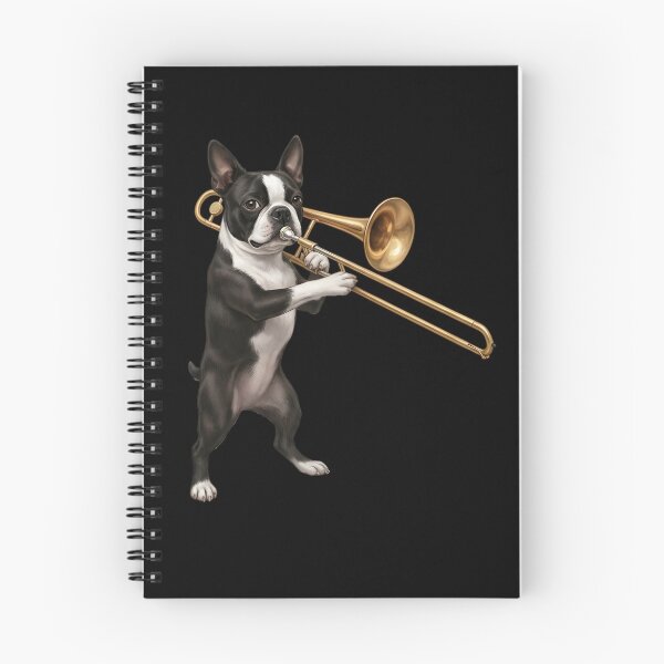 Item preview, Boston Terrier Playing Trombone Player Trombonist Dog Lover designed and sold by DoodleTortle.