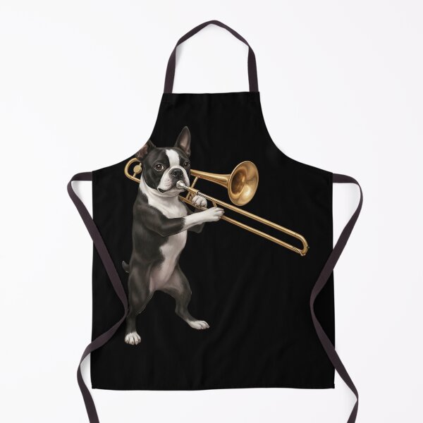 Item preview, Boston Terrier Playing Trombone Player Trombonist Dog Lover designed and sold by DoodleTortle.