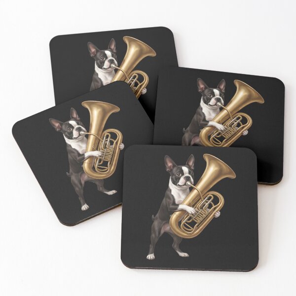 Item preview, Boston Terrier Playing Tuba Player Tubaist Dog Lover designed and sold by DoodleTortle.