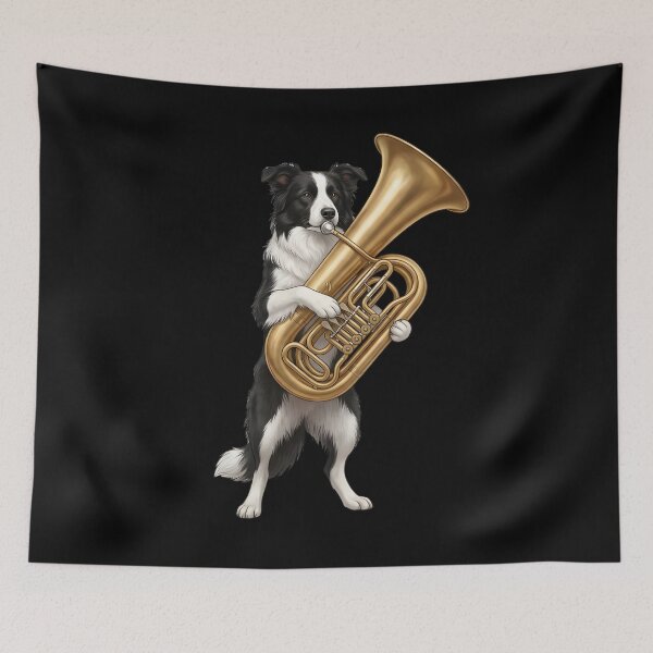 Item preview, Border Collie Playing Tuba Player Tubaist Dog Lover designed and sold by DoodleTortle.
