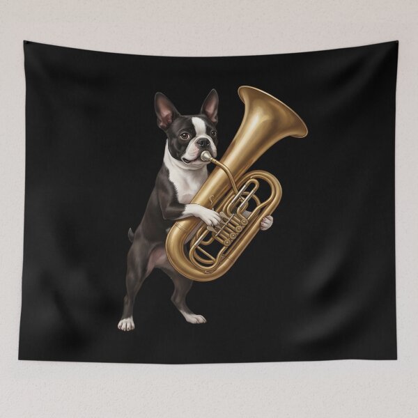 Item preview, Boston Terrier Playing Tuba Player Tubaist Dog Lover designed and sold by DoodleTortle.