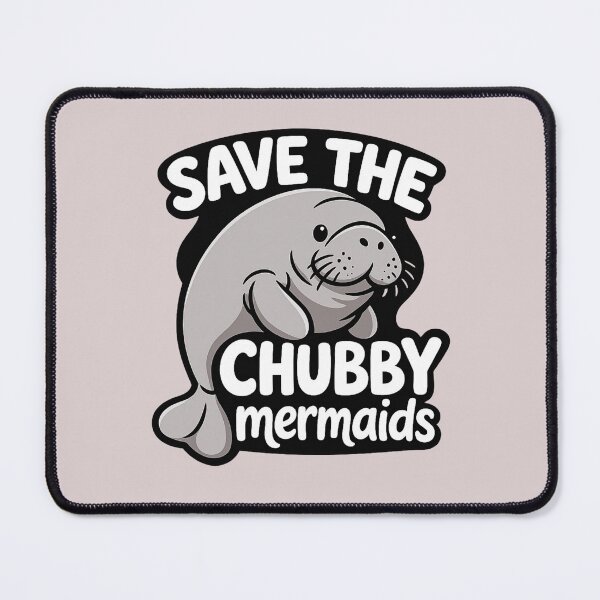 Item preview, “Save the Chubby Mermaids - Cute Manatee Pun | Kawaii Sea Cow Design designed and sold by Cree8if.