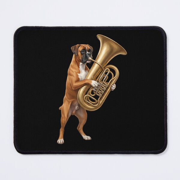 Item preview, Boxer Dog Playing Tuba Player Tubaist Dog Lover designed and sold by DoodleTortle.