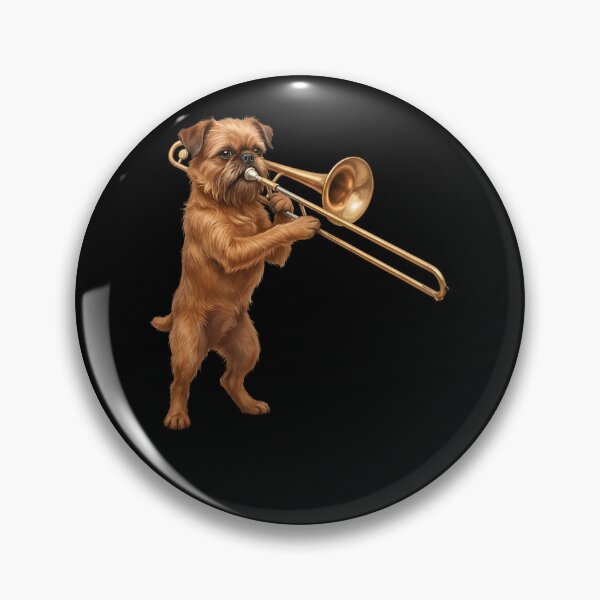 Item preview, Brussels Griffon Playing Trombone Player Trombonist Dog Lover designed and sold by DoodleTortle.