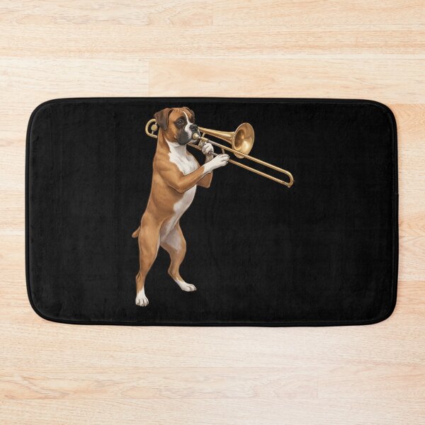 Item preview, Boxer Dog Playing Trombone Player Trombonist Dog Lover designed and sold by DoodleTortle.