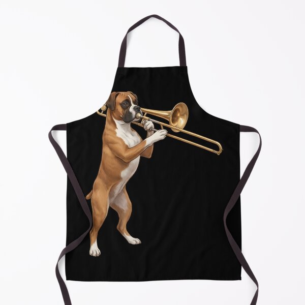 Item preview, Boxer Dog Playing Trombone Player Trombonist Dog Lover designed and sold by DoodleTortle.