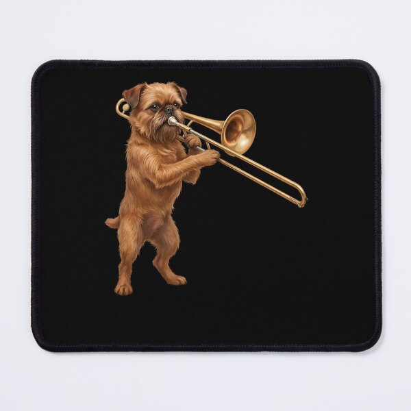 Item preview, Brussels Griffon Playing Trombone Player Trombonist Dog Lover designed and sold by DoodleTortle.