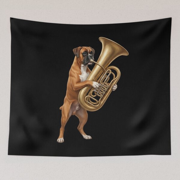 Item preview, Boxer Dog Playing Tuba Player Tubaist Dog Lover designed and sold by DoodleTortle.