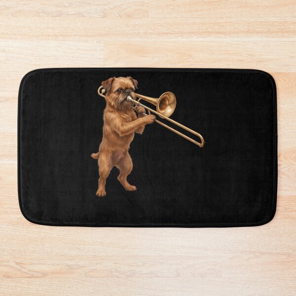 Item preview, Brussels Griffon Playing Trombone Player Trombonist Dog Lover designed and sold by DoodleTortle.