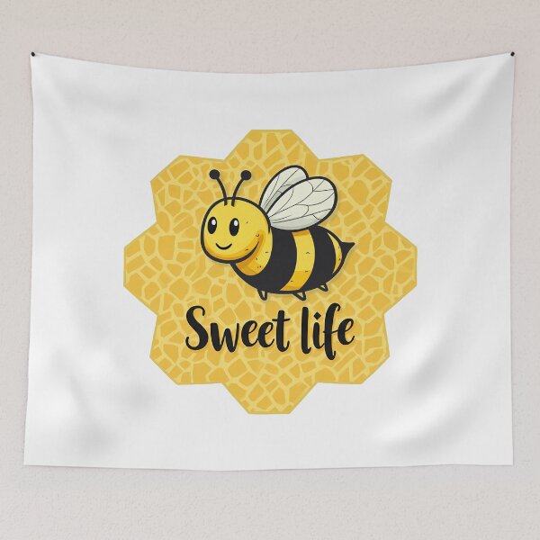 Item preview, Sweet Life Honey Bee - Cute Honeycomb Badge Illustration designed and sold by DesignsByDessie.