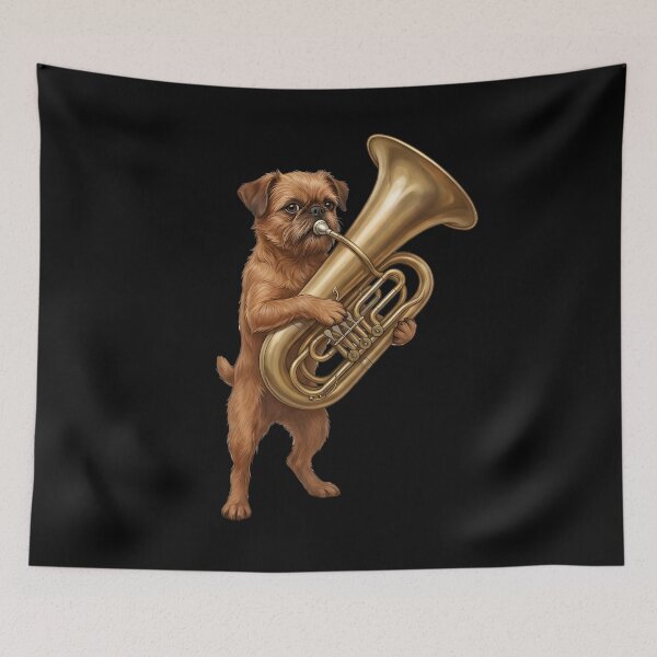 Item preview, Brussels Griffon Playing Tuba Player Tubaist Dog Lover designed and sold by DoodleTortle.