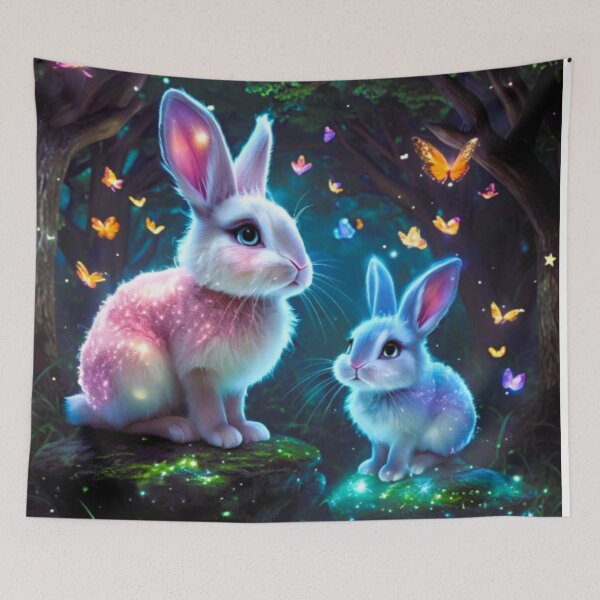 Item preview, enhanced bunnies  with butterflies  designed and sold by PurvaNimfaMagic.