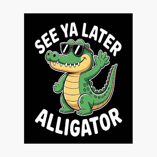 Item preview, See You Later Alligator Gator Good Bye Cute Cartoon designed and sold by CottonCandyPrin.