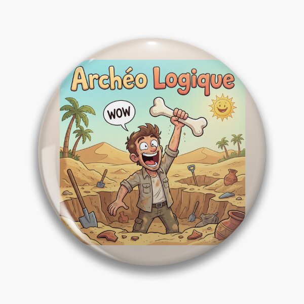 Item preview, Archaeological Logic – Archaeologist Excavating and Discovering a Bone (Archaeological Humor) designed and sold by WordPlayStudio.