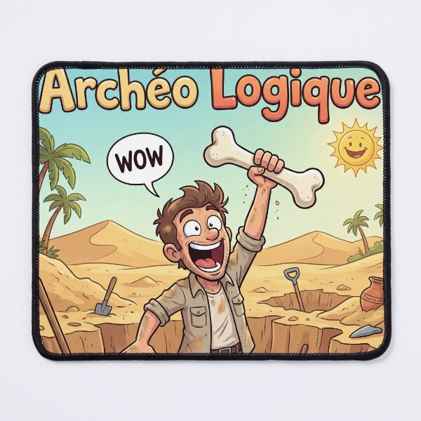 Item preview, Archaeological Logic – Archaeologist Excavating and Discovering a Bone (Archaeological Humor) designed and sold by WordPlayStudio.