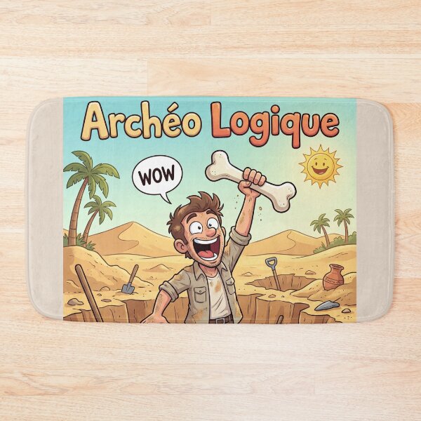Item preview, Archaeological Logic – Archaeologist Excavating and Discovering a Bone (Archaeological Humor) designed and sold by WordPlayStudio.