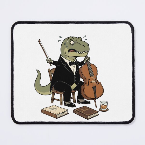 Item preview, Funny T-Rex in Tuxedo Playing Cello Cartoon designed and sold by Kvarny.