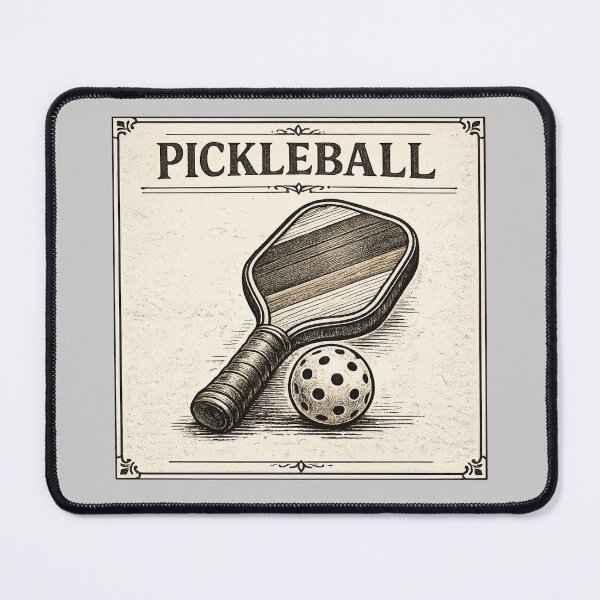 Item preview, Vintage Pickleball Shirt for Men – Classic Engraved Paddle & Ball Player Gift designed and sold by Pickleball-Gift.