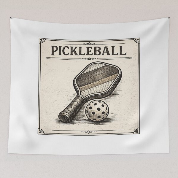 Item preview, Vintage Pickleball Shirt for Men – Classic Engraved Paddle & Ball Player Gift designed and sold by Pickleball-Gift.
