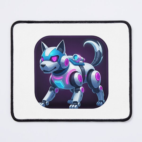 Item preview, Cybernetic enhancements on a wolf's body, neon pink accents, in a cityscape at dusk designed and sold by VerizalShop.